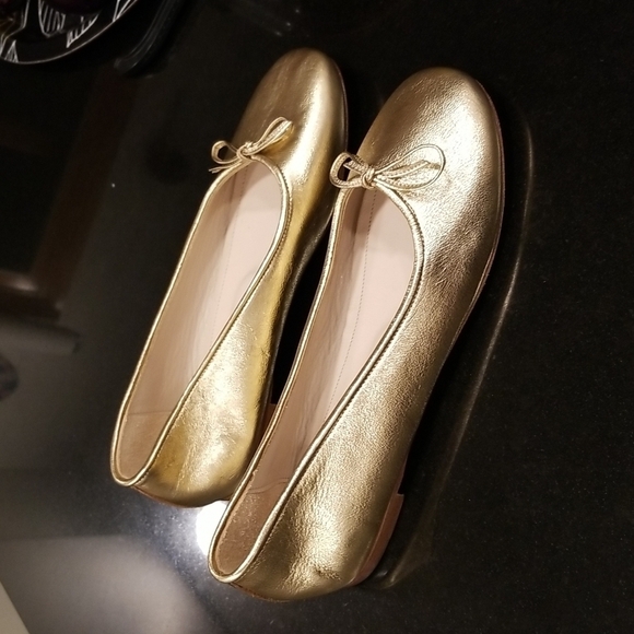 💕ANINE BING💕 Ballerinas ~ Leather Ballerina Flats Gold 39 NWOT - Picture 10 of 15